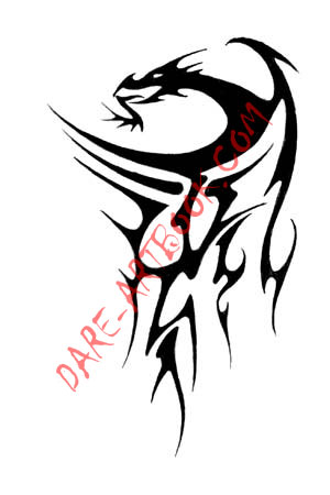 Dragon tribal tattoo design